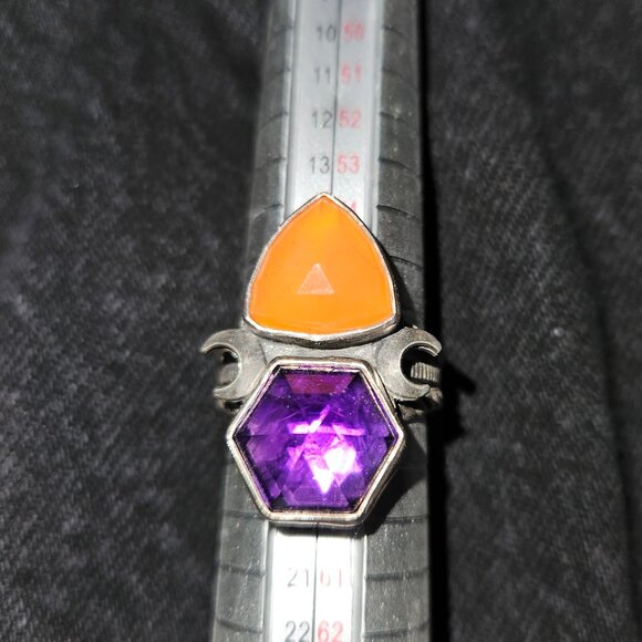 Amethyst Carnelian Halloween Ring - Picture 2 of 5